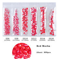 Personnalisé SS6 ~ SS20 6 Grille Mix Taille Nouveau Moka AB Nail Strass Charmes Fond Plat Rond Cristaux DIY Manucure Accessoires