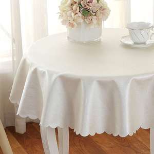 Nappe de ménage de style européen moderne grande nappe ronde en cuir PU imperméable à l'huile imperméable à l'eau chaude - Product Image 5