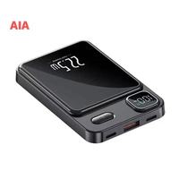 Batterie externe magnétique sans fil haute capacité 10000 mAh Li-Polymère avec écran LCD, sortie 5W, entrée Type-C, portable
