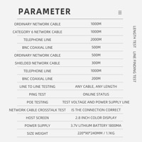 Probador de Cables de Red Multifunción NF-8601W, RJ45, RJ11, BNC, POE, PING, Prueba de Interferencia, Rastreador de Cables de Red