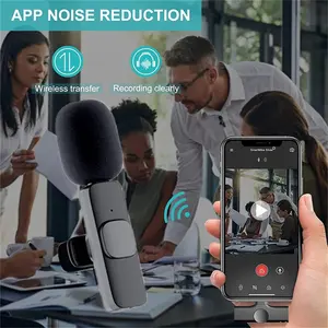 वायरलेस Lavalier माइक्रोफोन पोर्टेबल ऑडियो वीडियो रिकॉर्डिंग प्लग खेलने के लिए Mic IPhone Android लाइव खेल मोबाइल फोन कैमरा
