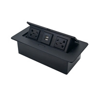 Prise de bureau dissimulée multimédia avec chargeur USB intégré pour comptoir et table de bureau
