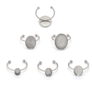 Bagues vierges ovales pour cabochons, composants de bijoux, kits de fabrication de bijoux, plateaux de sertissage ouverts, bases plates pour la création de bijoux DIY - Product Image 1