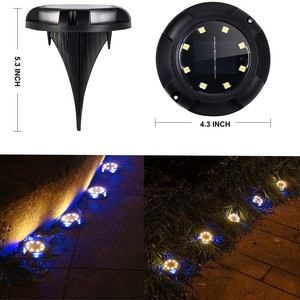 ไฟโซลาร์เซลล์ฝังดิน 8 LED สำหรับสวนกลางแจ้ง พร้อมสวิตช์แบบเหนี่ยวนำ สำหรับลานบ้านและวิลล่า - Product Image 2