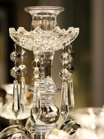 Bougeoir en cristal de style européen, décoration nordique pour la maison, dîner romantique à la lumière des bougies, lampe de table