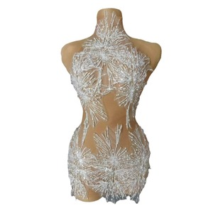 2024 sexy trasparente donna cantante costume <span class=keywords><strong>da</strong></span> palcoscenico con punta di perla collo all'americana abito <span class=keywords><strong>da</strong></span> <span class=keywords><strong>sera</strong></span> abito <span class=keywords><strong>da</strong></span> <span class=keywords><strong>sera</strong></span> - Product Image 5