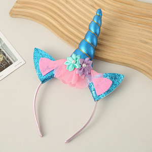 Serre-tête Licorne DAMAI pour Filles, Bandeau à Cornes Scintillantes avec Fleurs, Accessoire de Fête d'Anniversaire pour Enfants, Costume de Cosplay, Accessoire Photo - Product Image 5
