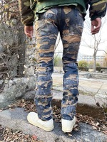Jeans pour hommes DiZNEW, personnalisation personnalisée, jeans déchirés et à aiguilles désordonnées, jeans délavés