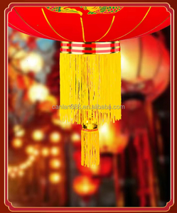 Lanterna in Tessuto Rosso Floccato, Lampada Sospesa per <span class=keywords><strong>Capodanno</strong></span> e Matrimoni, Decorazione per la <span class=keywords><strong>Casa</strong></span>, Ornamento per Porte, Accessori per il <span class=keywords><strong>Capodanno</strong></span> Cinese - Product Image 3