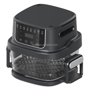 Friteuse à air visible 6L 1350W avec tube chauffant en fibre de carbone, écran tactile numérique incliné, 12 préréglages, 40-200°C, four intelligent, prix usine - Product Image 6