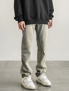 OEM FOG Private Blue Brand Drop Shipping Stock Flared Pants Stacked Flare Leg Cheap Flared <span class=keywords><strong>Jeans</strong></span> for Men - Product Image 3