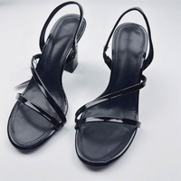 Nouveau miroir mince bande décoration à la mode fille talons hauts tête ronde sangle arrière sandales pour les femmes