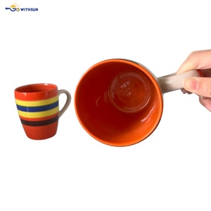 Taza de Café de Porcelana y Cerámica al Por Mayor a Precio de Fábrica, Diseño de Rayas de Caramelo Multicolor, Apta para Lavavajillas y <span class=keywords><strong>Microondas</strong></span> - Product Image 4