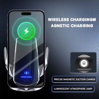 Support de téléphone magnétique sans fil à charge rapide 15W pour voiture, induction automatique 360° °   Support de ventilation rotatif pour navigation