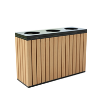 Poubelle extérieure en bois de grande taille, bac à déchets pour jardin, rue, poubelle publique, bac de tri des déchets