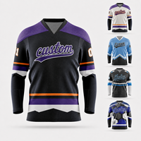 Maillot de hockey sur glace personnalisé par sublimation pour joueurs adultes et jeunes, pour compétitions et matchs d'équipe, commandes en gros pour équipes