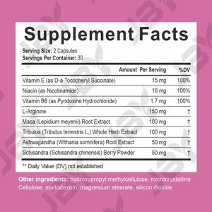 Cápsulas de Vitalidad y Estímulo de la Libido Femenina, Marca Privada JBY OEM, Suplemento Natural con Maca y Ashwagandha para Mejorar el Estado de Ánimo Femenino - Product Image 2