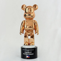 Trofeo de Resina Personalizado de Oso Violento en Oro, Plata y Cobre, Modelo MH-J0518, Regalos de Arte Popular