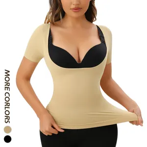 Tank top pakaian pembentuk tubuh wanita, atasan kamisol kompresi kontrol perut mulus