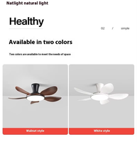 Ventilateur de plafond intelligent Wi-Fi de 42 pouces avec 5 pales droites et éclairage LED pour salon, salle à manger et maison