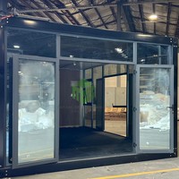 Maison conteneur modulaire en verre détachable de 20 pieds pour bureau, salle d'exposition portable et maison mobile à réponse rapide