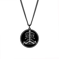 HLSS055 Amulette Ogou Feray Voodoo Veve Symbole Talisman Bijou Amulette Pendentif en acier inoxydable avec marquage laser