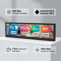 Écran LCD étiré ultra-fin Android 23,1 pouces 1920x158 pour affichage numérique de bord de rayon en supermarché et commerce de détail