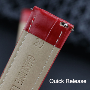 สายนาฬิกาหนังแท้คุณภาพสูงพร้อมตัวล็อคสายแบบบานพับ,สายนาฬิกาสีดำม่วงเขียว - Product Image 3