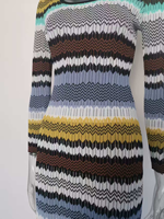 KD2387 Nouveautés Robe élégante vintage pour femme, printemps-automne, manches longues, robe mi-longue tricotée rayée pour femme