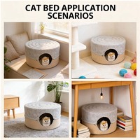 Honden- en kattenbed van vilt, eenvoudig te monteren, draagbaar, voor binnen, met afneembare hoes, aanpasbaar ontwerp, geschikt voor kleine dieren, alle seizoenen, solide, klassiek