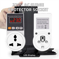Réglable 16A prise automatique protecteur de tension AC 220V stabilisateur de surtension prise ue pour réfrigérateur prise de sécurité tension