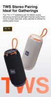 Enceinte colonne sans fil Bluetooth TG1117, portable, avec crochet, caisson de basses, TWS, en tissu, étanche IPX4, radio FM, Bluetooth, USB, idéale pour l'extérieur, cadeau.