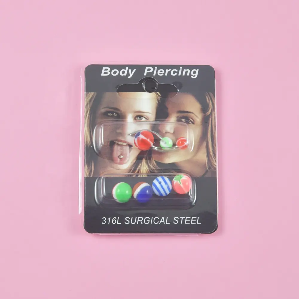 1 Set Statement Chirurgischer Stahl Nabel Bauchnabel Ring Außengewinde Piercing Schmuck Für Frauen Acryl Random Ball Großhandel