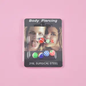 1 Set Statement Surgical Steel Navel Belly Button Ring External Thread Piercing Jewelry For Women Acrylic Random Ball Wholesale