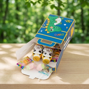 Caja de Regalo con Asa Superior, Diseño de Dinosaurio, Resistente a la Grasa y con Recubrimiento UV, para Dulces, Pasteles, <span class=keywords><strong>Galletas</strong></span>, de ZY Packaging Festival - Product Image 1