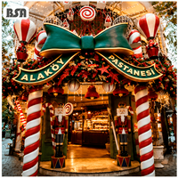 Décoration de Noël géante en fibre de verre BSA : Arche, Colonne Canne à Sucre, Soldat Casse-Noisette – Affichage extérieur pour rues commerciales