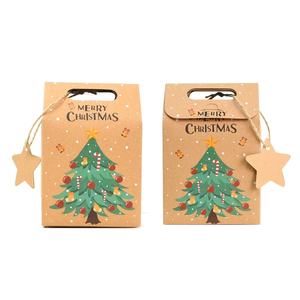 Festival de Navidad Santa Elf Muñeco de nieve Oso Reno Kraft Diseños con etiquetas de estrellas Goodie Regalo Cajas de dulces - Product Image 3