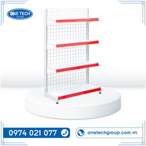 4-tier Wire mesh back gondola shelving Vietnam Iron Supermarket Rack Light Duty Grid <b>Shelf</b> Quick Installation - Product Image 2