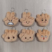 Porte-clés en peluche personnalisé Pierre-Papier-Ciseaux, breloque mignonne en forme d'émoticônes pour sac à main, sac à dos, clés de voiture