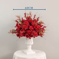 A-1995 Vente en gros de boules de fleurs artificielles en soie rouge, fausses fleurs, centre de table, boule florale pour la décoration de mariage et de fête