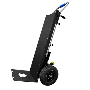 Carretilla de mano plegable de acero con 2 ruedas, plataforma con recubrimiento de polvo negro para uso pesado - Product Image 1