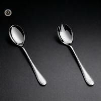 Ensemble de couverts en acier inoxydable de conception artisanale, finition polie miroir pour les mariages et les restaurants, y compris des cuillères et des fourchettes à salade