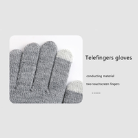 Best & Wecan — gants chauds d'hiver en coton tricoté à la main, avec Logo personnalisé et écran tactile, en acrylique thermique, à la mode