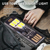Lampe de table portable mini 5730 USB à 6 LED 5V avec capteur tactile et variateur d'intensité pour lecture nocturne, banque d'alimentation, ordinateur portable et interrupteurs de livre
