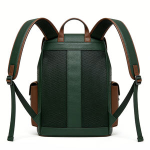 复古风格防水 PU 皮革背包，带翻盖和多口袋设计，适合日常旅行、工作、时尚服装使用 - Product Image 6