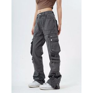 <span class=keywords><strong>Pantaloni</strong></span> da Lavoro da <span class=keywords><strong>Donna</strong></span> in Tela Lavata Estivi Stile Americano Gamba Dritta per Escursionismo con Grandi Tasche ad Asciugatura Rapida Tipo Paracadute - Product Image 3