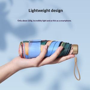 Sombrilla Manual de Doble Uso <span class=keywords><strong>para</strong></span> Mujer, Estilo Pintura al Óleo, con Mango de Silicona, Protección UV del 35% <span class=keywords><strong>para</strong></span> Días Soleados y Lluviosos, 6 Varillas, <span class=keywords><strong>para</strong></span> <span class=keywords><strong>Terraza</strong></span> - Product Image 3