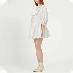 Mini abbigliamento ampio Jurk Vintage Wit abito personalizzato estivo biologico Boheme donna donna donna Hawaii cotone altalena bianco - Product Image 2
