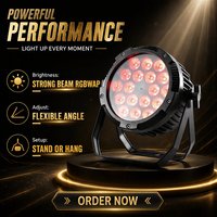 Lampu Par LED RGBWAUV 6-in-1 DMX512 IP65 Tahan Air 18pcs untuk Konser/Panggung/Bar/DJ Lighting, Bahan Aluminium Alloy Tipis, Garansi 2 Tahun