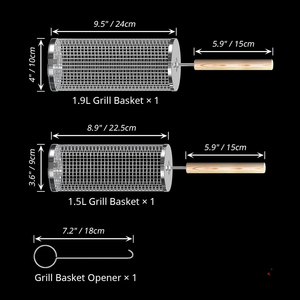 Panier de cuisson roulant <span class=keywords><strong>SEB</strong></span> avec poignée en bois amovible, outils de barbecue emboîtables - Product Image 2